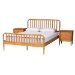 Baxton Studio Lucera Mid-Century Oak Brown Queen Size 3-Piece Bobbin Bedroom Set