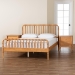 Baxton Studio Lucera Mid-Century Oak Brown Queen Size 3-Piece Bobbin Bedroom Set - BSOMG0110-4-NT Oak-Queen 3PC Bedroom Set