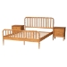 Baxton Studio Lucera Mid-Century Oak Brown Queen Size 3-Piece Bobbin Bedroom Set - BSOMG0110-4-NT Oak-Queen 3PC Bedroom Set