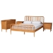 Baxton Studio Lucera Mid-Century Oak Brown Queen Size 4-Piece Bobbin Bedroom Set
