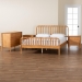 Baxton Studio Lucera Mid-Century Oak Brown Queen Size 4-Piece Bobbin Bedroom Set - BSOMG0110-4-NT Oak-Queen 4PC Bedroom Set