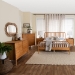 Baxton Studio Lucera Mid-Century Oak Brown Queen Size 5-Piece Bobbin Bedroom Set - BSOMG0110-4-NT Oak-Queen 5PC Bedroom Set