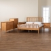 Baxton Studio Lucera Mid-Century Oak Brown Queen Size 5-Piece Bobbin Bedroom Set - BSOMG0110-4-NT Oak-Queen 5PC Bedroom Set