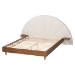 Baxton Studio Bernice Japandi Cream Boucle and Walnut Brown Wood Queen Bed - BSOBBT61266-Cream/Walnut-Queen