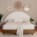 Baxton Studio Bernice Japandi Cream Boucle and Walnut Brown Wood Queen Bed - BSOBBT61266-Cream/Walnut-Queen