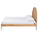 Baxton Studio Wrenley Japandi Oak Brown Wood Queen Bed with Antique Rattan - BSOMG0238-NTOak/5703R Rattan-Queen