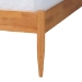 Baxton Studio Wrenley Japandi Oak Brown Wood Queen Bed with Antique Rattan - BSOMG0238-NTOak/5703R Rattan-Queen