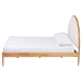 Baxton Studio Dawson Japandi Cream Teddy Fabric and Oak Brown Wood Queen Bed - BSOMG0238-1-NT Oak/Cream 3001-Queen