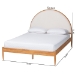 Baxton Studio Dawson Japandi Cream Teddy Fabric and Oak Brown Wood Queen Bed - BSOMG0238-1-NT Oak/Cream 3001-Queen