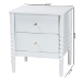 Baxton Studio Lucera Mid-Century White 2-Drawer Bobbin Nightstand - BSOMG9011-White-2DW-NS