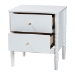 Baxton Studio Lucera Mid-Century White 2-Drawer Bobbin Nightstand - BSOMG9011-White-2DW-NS