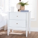 Baxton Studio Lucera Mid-Century White 2-Drawer Bobbin Nightstand - BSOMG9011-White-2DW-NS