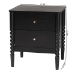 Baxton Studio Lucera Mid-Century Black 2-Drawer Bobbin Nightstand - BSOMG9011-Black-2DW-NS