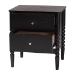 Baxton Studio Lucera Mid-Century Black 2-Drawer Bobbin Nightstand - BSOMG9011-Black-2DW-NS