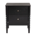 Baxton Studio Lucera Mid-Century Black 2-Drawer Bobbin Nightstand - BSOMG9011-Black-2DW-NS