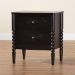 Baxton Studio Lucera Mid-Century Black 2-Drawer Bobbin Nightstand - BSOMG9011-Black-2DW-NS