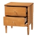 Baxton Studio Lucera Mid-Century Oak Brown 2-Drawer Bobbin Nightstand - BSOMG9011-NT Oak-2DW-NS