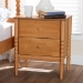 Baxton Studio Lucera Mid-Century Oak Brown 2-Drawer Bobbin Nightstand - BSOMG9011-NT Oak-2DW-NS