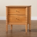 Baxton Studio Lucera Mid-Century Oak Brown 2-Drawer Bobbin Nightstand - BSOMG9011-NT Oak-2DW-NS