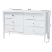 Baxton Studio Lucera Mid-Century White Bobbin Wood 6-Drawer Dresser - BSOMG9011-White-6DW-Dresser
