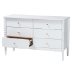 Baxton Studio Lucera Mid-Century White Bobbin Wood 6-Drawer Dresser - BSOMG9011-White-6DW-Dresser