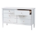 Baxton Studio Lucera Mid-Century White Bobbin Wood 6-Drawer Dresser - BSOMG9011-White-6DW-Dresser