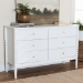 Baxton Studio Lucera Mid-Century White Bobbin Wood 6-Drawer Dresser - BSOMG9011-White-6DW-Dresser