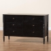Baxton Studio Lucera Mid-Century Black Bobbin Wood 6-Drawer Dresser - BSOMG9011-Black-6DW-Dresser
