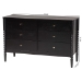 Baxton Studio Lucera Mid-Century Black Bobbin Wood 6-Drawer Dresser - BSOMG9011-Black-6DW-Dresser