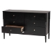 Baxton Studio Lucera Mid-Century Black Bobbin Wood 6-Drawer Dresser - BSOMG9011-Black-6DW-Dresser
