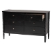 Baxton Studio Lucera Mid-Century Black Bobbin Wood 6-Drawer Dresser - BSOMG9011-Black-6DW-Dresser