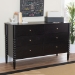 Baxton Studio Lucera Mid-Century Black Bobbin Wood 6-Drawer Dresser - BSOMG9011-Black-6DW-Dresser