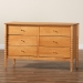 Baxton Studio Lucera Mid-Century Oak Brown Bobbin Wood 6-Drawer Dresser - BSOMG9011-NT Oak-6DW-Dresser