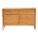 Baxton Studio Lucera Mid-Century Oak Brown Bobbin Wood 6-Drawer Dresser - BSOMG9011-NT Oak-6DW-Dresser