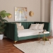 Baxton Studio Oksana Glam and Luxe Emerald Green Velvet and Gold Metal Full Daybed - BSOCF0344-Emerald Green Daybed-Full