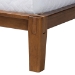 Baxton Studio Mariette Japandi Dark Grey Teddy Fabric and Walnut Brown Wood Queen Bed - BSOBBT61242-XD841-26 Dark Grey/Walnut-Queen