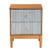 Baxton Studio Taylin Mid-Century Grey Corduroy and Oak Brown Wood 2-Drawer Nightstand - BSOMG9012-Grey-HC1315-16/NT-Oak-2DW-NS