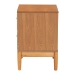 Baxton Studio Taylin Mid-Century Grey Corduroy and Oak Brown Wood 2-Drawer Nightstand - BSOMG9012-Grey-HC1315-16/NT-Oak-2DW-NS