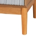 Baxton Studio Taylin Mid-Century Grey Corduroy and Oak Brown Wood 2-Drawer Nightstand - BSOMG9012-Grey-HC1315-16/NT-Oak-2DW-NS