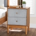 Baxton Studio Taylin Mid-Century Grey Corduroy and Oak Brown Wood 2-Drawer Nightstand - BSOMG9012-Grey-HC1315-16/NT-Oak-2DW-NS