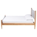 Baxton Studio Taylin Mid-Century Grey Corduroy and Oak Brown Wood Queen Bed - BSOMG0243-Grey-HC1315-16/NT-Oak-Queen