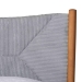 Baxton Studio Taylin Mid-Century Grey Corduroy and Oak Brown Wood Queen Bed - BSOMG0243-Grey-HC1315-16/NT-Oak-Queen