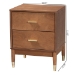 Baxton Studio Mandolin Mid-Century Ash Walnut Wood 2-Drawer Nightstand - BSOMG9010-Ash Walnut/Gold-2DW-NS