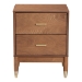 Baxton Studio Mandolin Mid-Century Ash Walnut Wood 2-Drawer Nightstand - BSOMG9010-Ash Walnut/Gold-2DW-NS