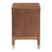Baxton Studio Mandolin Mid-Century Ash Walnut Wood 2-Drawer Nightstand - BSOMG9010-Ash Walnut/Gold-2DW-NS