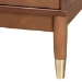 Baxton Studio Mandolin Mid-Century Ash Walnut Wood 2-Drawer Nightstand - BSOMG9010-Ash Walnut/Gold-2DW-NS