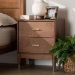 Baxton Studio Mandolin Mid-Century Ash Walnut Wood 2-Drawer Nightstand - BSOMG9010-Ash Walnut/Gold-2DW-NS