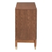 Baxton Studio Mandolin Mid-Century Ash Walnut Wood 6-Drawer Dresser - BSOMG9010-Ash Walnut/Gold-6DW-Dresser
