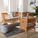 bali & pari Oxford Bohemian Light Honey Rattan 3-Piece Living Room Chair Set - BSOOxford-Light Honey Rattan-3PC Set