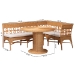 bali & pari Monica Bohemian Light Honey Rattan 3-Piece Dining Nook Set - BSOMonica-3PC Dining Nook Set